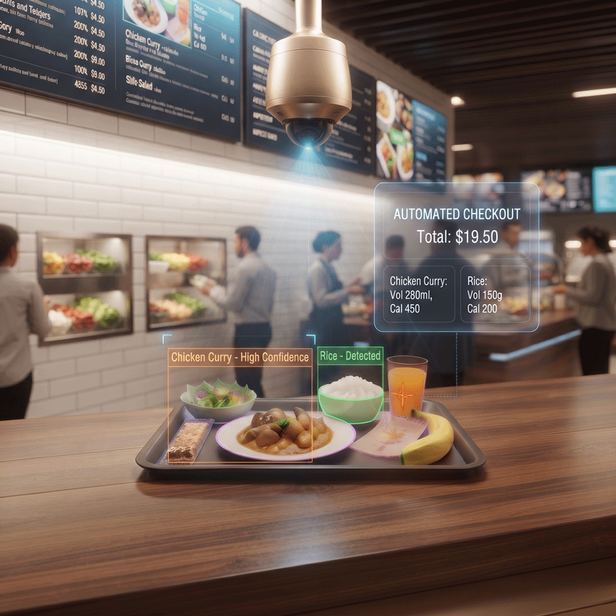 Industrial food processing and weighing visual